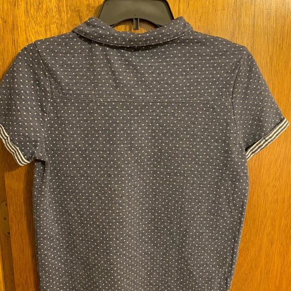 Blue Polka Dot, Short Sleeve Collard Shirt - Picture 3 of 3